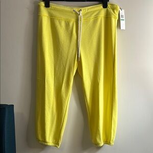 Women’s Calvin Klein Performance Yellow Jogger Pants slim fit size Large